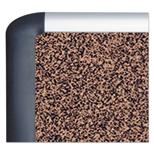 Image of MasterVision® MVI270501 Tech Cork Board, 72" x 48", Tan Surface, Silver/Black Aluminum Frame