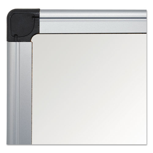 Image of MasterVision® MA2112170MV Value Melamine Dry Erase Board, 48" x 96", White Surface, Satin Aluminum Frame