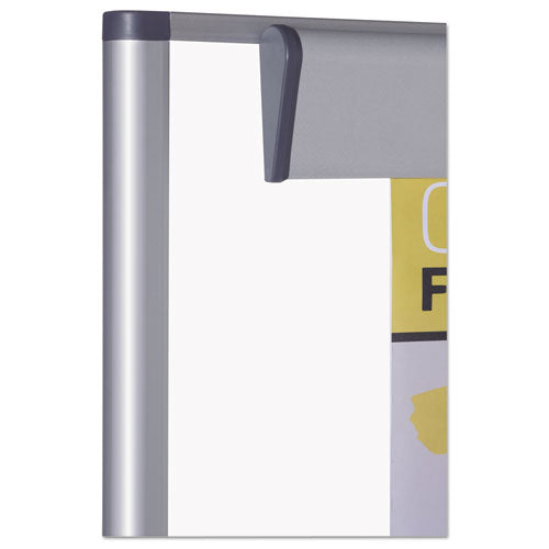 Image of MasterVision® QR5203 Revolver Easel, Vertical Orientation, 35.4" x 47.2", White Surface, Satin Aluminum Frame