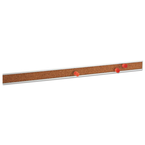 Image of Universal® UNV43436 Cork Bulletin Bar, 1" x 36", Brown/Silver