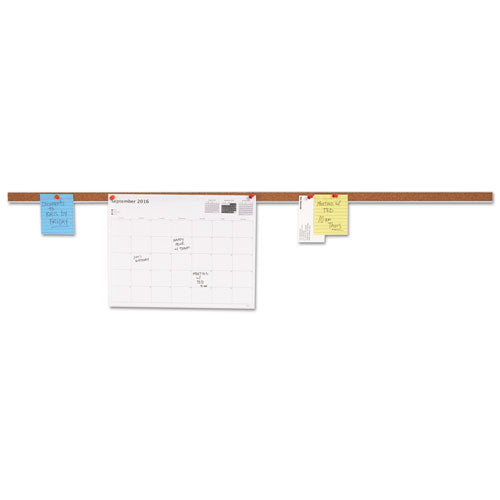 Image of Universal® UNV43436 Cork Bulletin Bar, 1" x 36", Brown/Silver