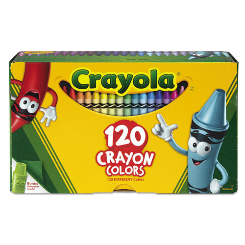 Image of Crayola® 52-6920 Classic Color Crayons, Tuck Box Packaging, Regular Size, 0.31" x 3.63", 120 Assorted Colors, 120/Box