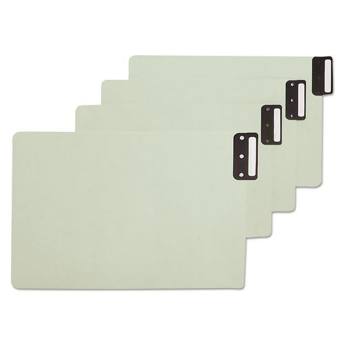Image of Smead 63235 100% Recycled End Tab Pressboard Guides With Metal Tabs, 1/3-Cut End Tab, Blank, 8.5 X 14, Green, 50/box