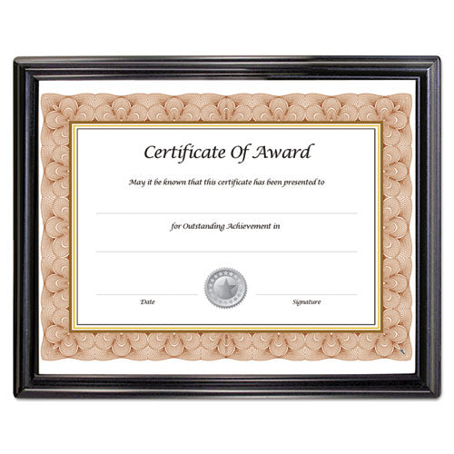 Image of NuDell Ez Mount Document Frame With Trim Accent And Plastic Face, Plastic, 8.5 X 11 Insert, Black