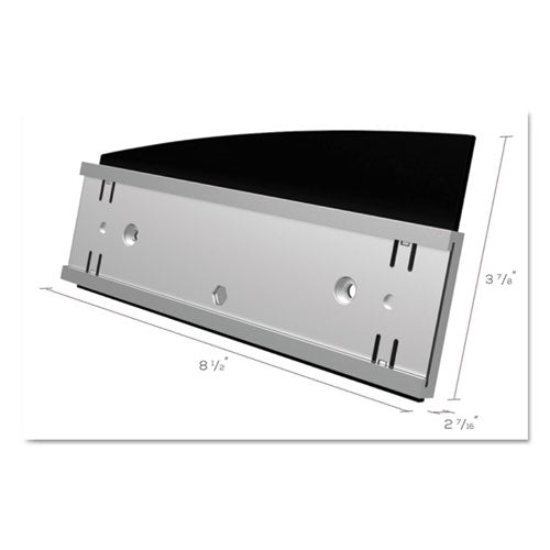 Image of deflecto® 89105 Interior Image Anti-Glare Sign Holder, Landscape, 8.5" x 2" Insert, Black/Silver