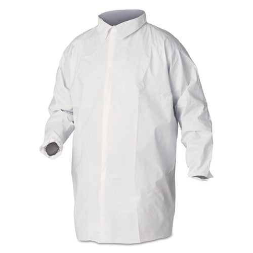 Image of KleenGuard 44443 A40 Liquid And Particle Protection Lab Coats, Large, White, 30/carton