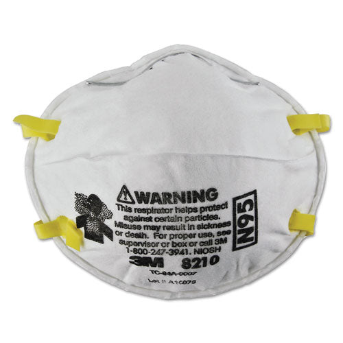 Image of 3M 8210 Lightweight Particulate Respirator 8210, N95, Standard Size, 20/Box