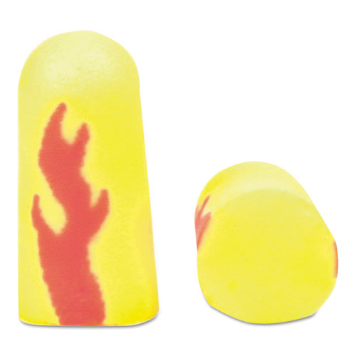Image of 3M 312-1252 E-A-Rsoft Yellow Neon Blasts Soft Foam Earplugs, 33 dB NRR, One Size Fits Most, Yellow/Red Bullet Plugs, 200 Pairs/Box