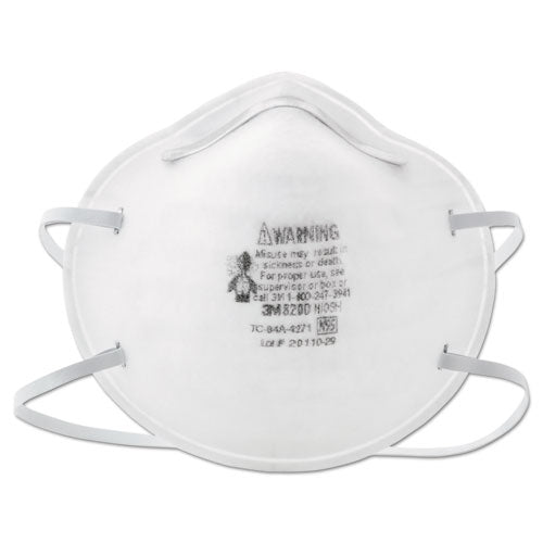 Image of 3M 8200 N95 Particle Respirator 8200 Mask, Standard-Size, 20/Box