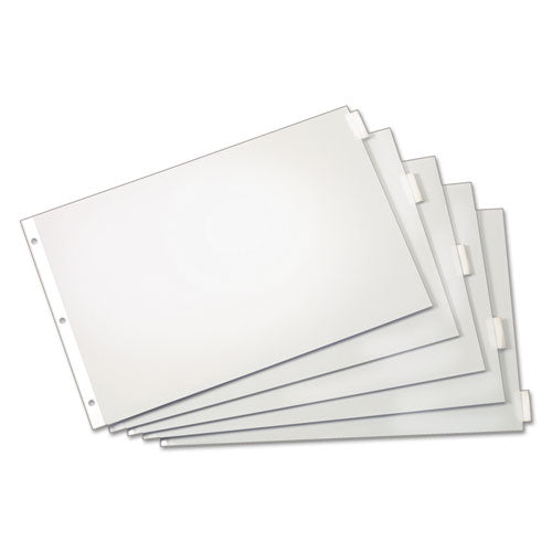 Image of CardinalÂ® Paper Insertable Dividers, 5-Tab, 11 x 17, White, Clear Tabs, 1 Set