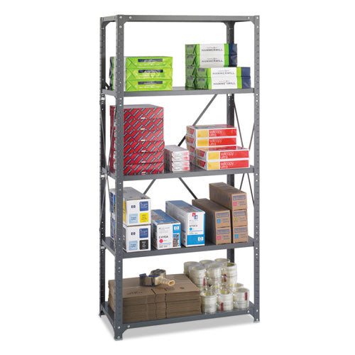Image of Safco® 6266 Commercial Steel Shelving Unit, Five-Shelf, 36w X 18d X 75h, Dark Gray