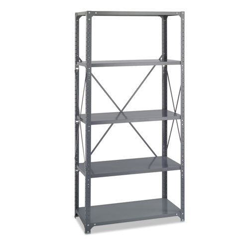 Image of Safco® 6266 Commercial Steel Shelving Unit, Five-Shelf, 36w X 18d X 75h, Dark Gray