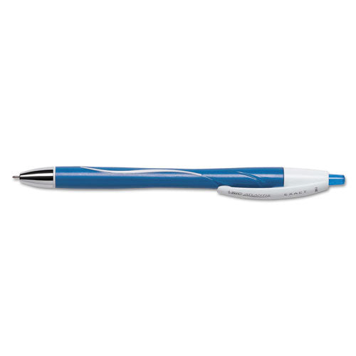 Image of BIC® VCGN11-BE Glide Exact Ballpoint Pen, Retractable, Fine 0.7 Mm, Blue Ink, Blue Barrel, Dozen