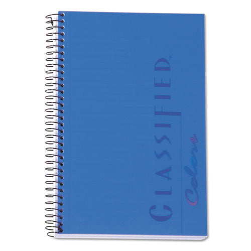 Image of TOPS 73506 Color Notebooks, 1-Subject, Narrow Rule, Indigo Blue Cover, (100) 8.5 x 5.5 White Sheets