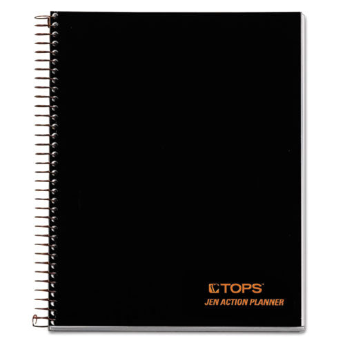 Image of TOPS 63827 JEN Action Planner, 1-Subject, Narrow Rule, Black Cover, (84) 8.5 x 6.75 Sheets