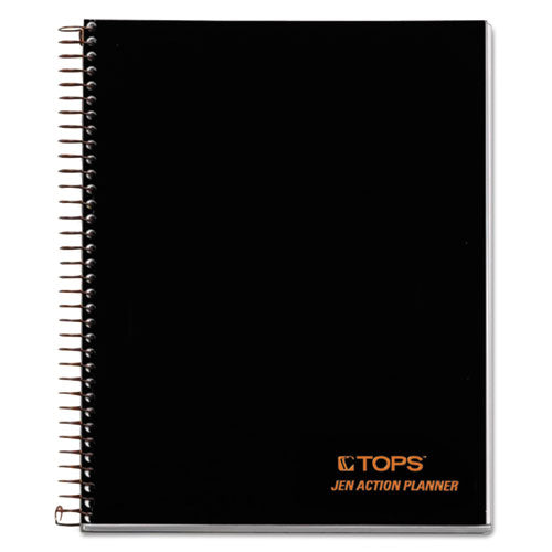 Image of TOPS 63828 JEN Action Planner, 1-Subject, Narrow Rule, Black Cover, (100) 8.5 x 6.75 Sheets
