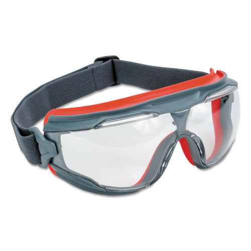 Image of 3M GG501SGAF GoggleGear 500 Series Safety Goggles with Scotchgard Anti-fog Technology, Clear Lens, Gray Frame, 10/Carton