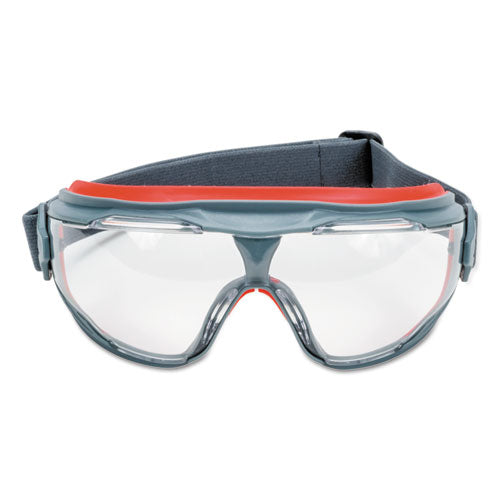 Image of 3M GG501SGAF GoggleGear 500 Series Safety Goggles with Scotchgard Anti-fog Technology, Clear Lens, Gray Frame, 10/Carton