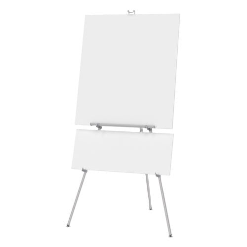 Image of Quartet® 55EX Aluminum Heavy-Duty Display Easel, 38" to 66" Tall, Silver, Supports Up to 45 lb