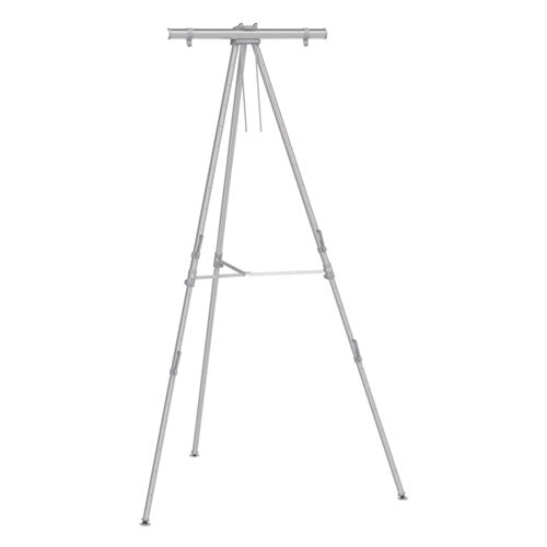 Image of Quartet® 55EX Aluminum Heavy-Duty Display Easel, 38" to 66" Tall, Silver, Supports Up to 45 lb