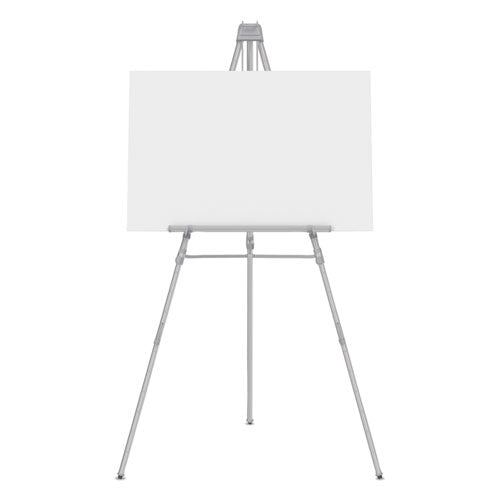 Image of Quartet® 55EX Aluminum Heavy-Duty Display Easel, 38" to 66" Tall, Silver, Supports Up to 45 lb