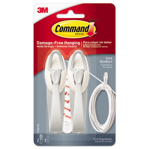 Image of Command 17304-ES Cable Bundler, White, 2/pack