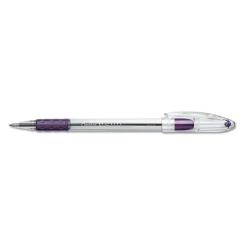 Image of Pentel® BK90-V R.s.v.p. Ballpoint Pen, Stick, Fine 0.7 Mm, Violet Ink, Clear/violet Barrel, Dozen