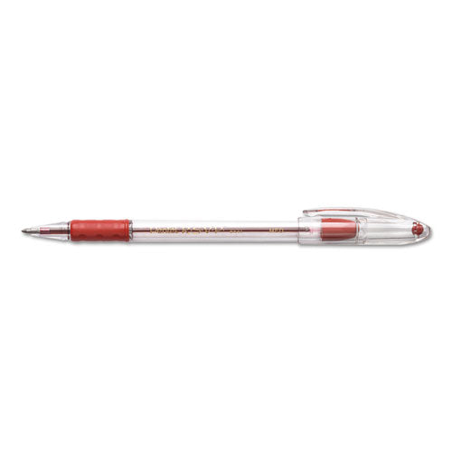 Image of Pentel® BK91-B R.s.v.p. Ballpoint Pen, Stick, Medium 1 Mm, Red Ink, Clear/red Barrel, Dozen