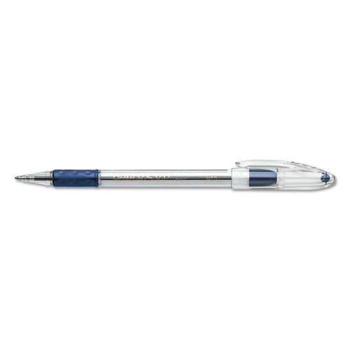 Image of Pentel® BK91-C R.s.v.p. Ballpoint Pen, Stick, Medium 1 Mm, Blue Ink, Clear/blue Barrel, Dozen