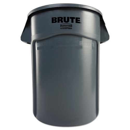 Image of Rubbermaid® Commercial FG264360GRAY Vented Round Brute Container, 44 gal., Plastic, Gray