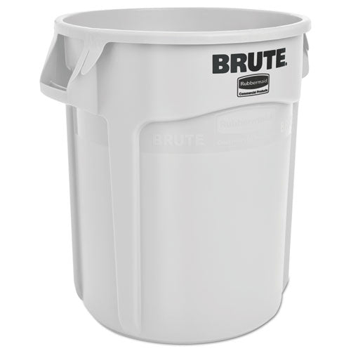 Image of Rubbermaid® Commercial FG262000WHT Vented Round Brute Container, 20 gal, Plastic, White