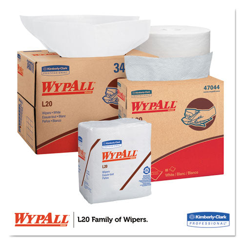 Image of WypAll® 47044 L20 Towels, POP-UP Box, 4-Ply, 9.1 x 16.8, Unscented, White, 88/Box, 10 Boxes/Carton