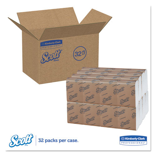 Image of Scott® 98720 Low-Fold Dispenser Napkins, 1-Ply, 12 x 7, White, 250/Pack, 32 Packs/Carton