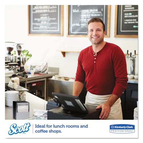 Image of Scott® 98720 Low-Fold Dispenser Napkins, 1-Ply, 12 x 7, White, 250/Pack, 32 Packs/Carton