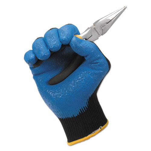 Image of KleenGuard 40227 G40 Foam NITRILE Coated Gloves, EN388: 3121X, 9.45" Long, Large (Size 9), Blue/Black, 12 Pairs