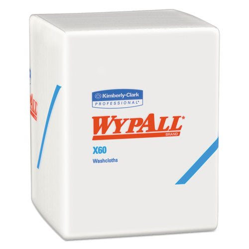 Image of WypAll® 41083 General Clean X60 Cloths, 1/4 Fold, 12.5 x 10, White, 70/Pack, 8 Packs/Carton