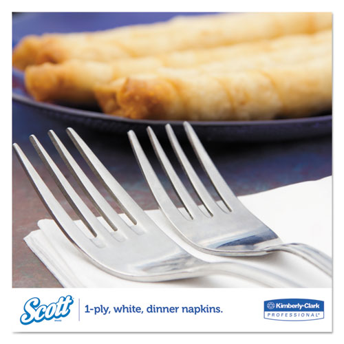 Image of Scott® 98200 1/8-Fold Dinner Napkins, 2-Ply, 17 x 14.63, White, 300/Pack, 10 Packs/Carton