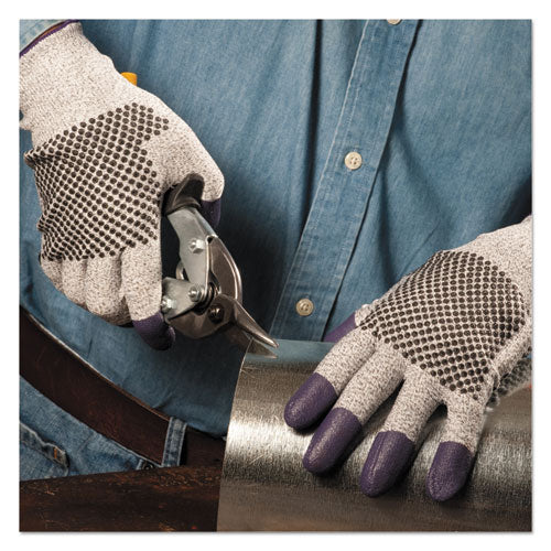Image of KleenGuard KCC 97433 G60 PURPLE NITRILE Cut-Resistant Gloves, EN388: 4340, 9.84" Long, X-Large (Size 10), Black/White, 12 Pairs/Carton