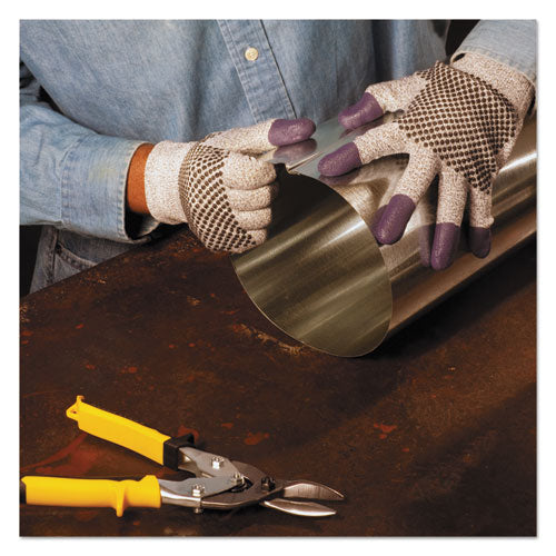 Image of KleenGuard KCC 97433 G60 PURPLE NITRILE Cut-Resistant Gloves, EN388: 4340, 9.84" Long, X-Large (Size 10), Black/White, 12 Pairs/Carton