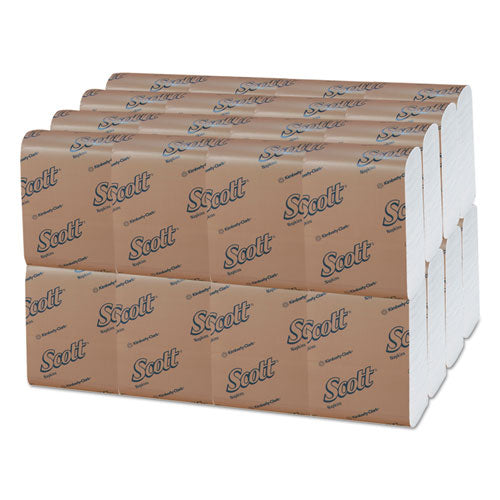 Image of Scott® 98720 Low-Fold Dispenser Napkins, 1-Ply, 12 x 7, White, 250/Pack, 32 Packs/Carton
