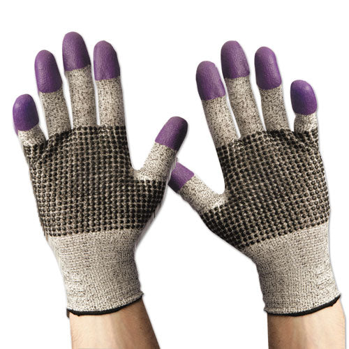 Image of KleenGuard KCC 97433 G60 PURPLE NITRILE Cut-Resistant Gloves, EN388: 4340, 9.84" Long, X-Large (Size 10), Black/White, 12 Pairs/Carton