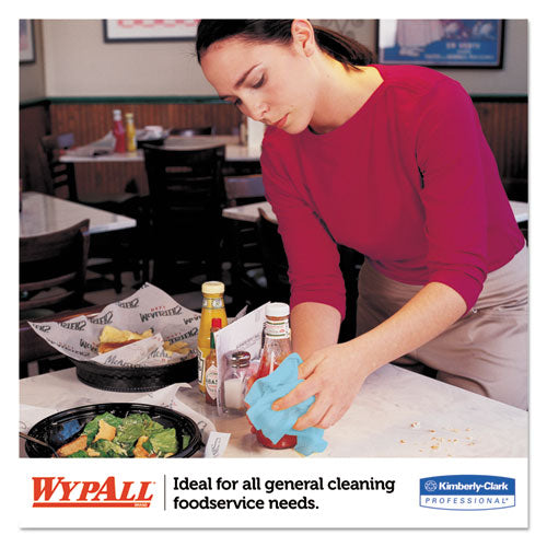 Image of WypAll® 05927 X70 Foodservice Towels, 1/4 Fold, 12.5 x 23.5, Unscented, Blue, 300/Carton