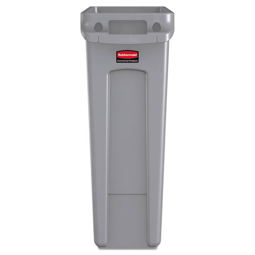 Image of Rubbermaid® Commercial FG354060GRAY Slim Jim with Venting Channels, 23 gal, Plastic, Gray