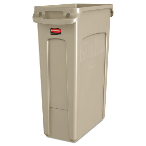 Image of Rubbermaid® Commercial FG354060BEIG Slim Jim with Venting Channels, 23 gal, Plastic, Beige