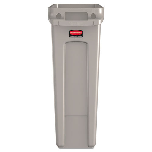 Image of Rubbermaid® Commercial FG354060BEIG Slim Jim with Venting Channels, 23 gal, Plastic, Beige