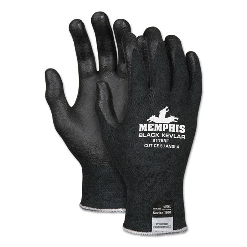 Image of MCR Safety 9178NFXL Nitrile Coated Kevlar Gloves, EN388: 4542, 11" Long, X-Large, Black, Pair