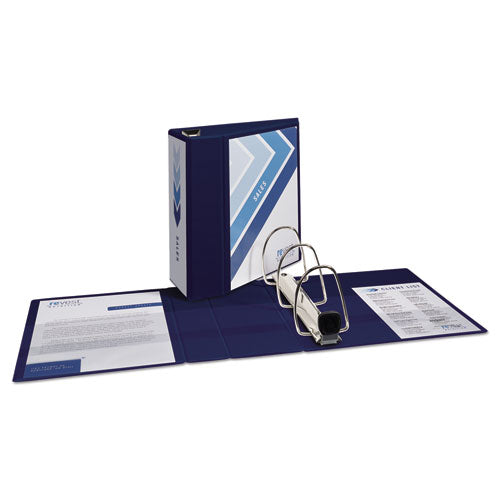 Image of Avery® 79806 Heavy-Duty View Binder With Durahinge And Locking One Touch Ezd Rings, 3 Rings, 5" Capacity, 11 X 8.5, Navy Blue