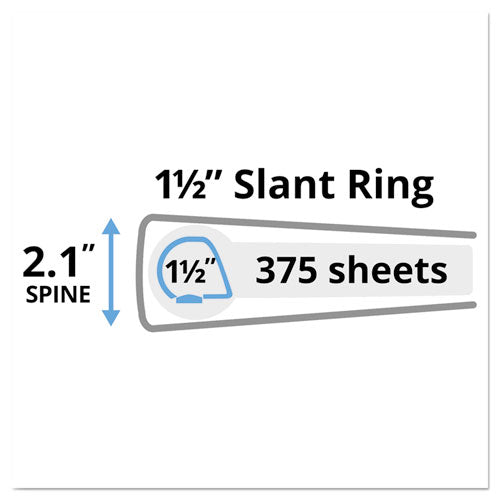 Image of Avery® 17024 Durable View Binder With Durahinge And Slant Rings, 3 Rings, 1.5" Capacity, 11 X 8.5, Blue