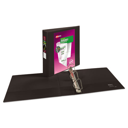 Image of Avery® 17031 Durable View Binder With Durahinge And Slant Rings, 3 Rings, 2" Capacity, 11 X 8.5, Black