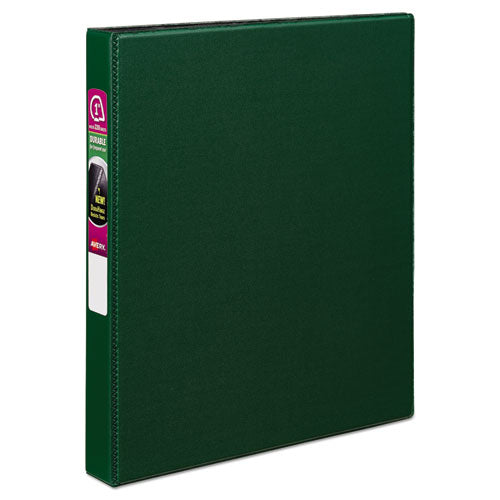Image of Avery® 27253 Durable Non-View Binder With Durahinge And Slant Rings, 3 Rings, 1" Capacity, 11 X 8.5, Green